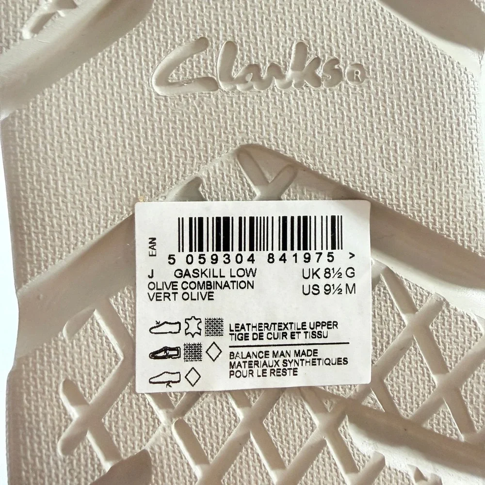 Clarks Gaskill Low Olive Combination Mens Size 9.5 M Sneaker 261629307085 New